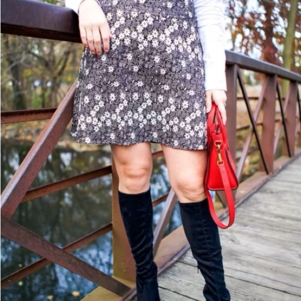 Tuckernuck White and Brown Mini A-Line Skirt